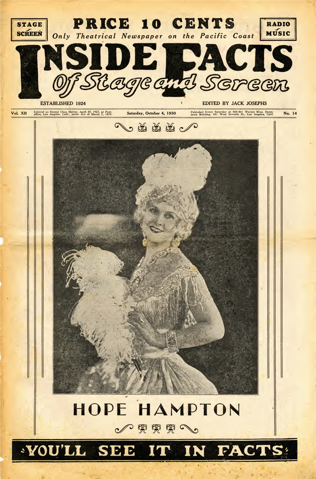 Inside Facts of Stage and Screen (October 4, 1930)