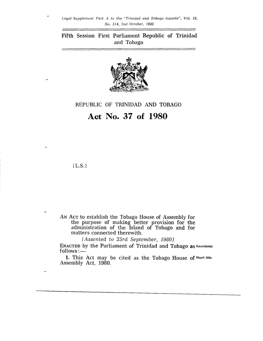 Act No. 37 of 1980
