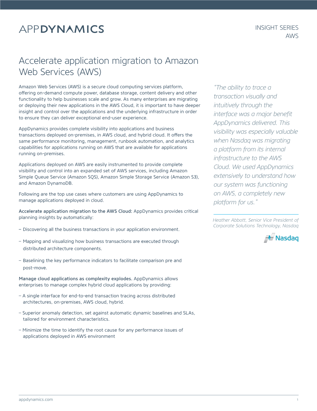 Accelerate Application Migration to Amazon Web Services (AWS)