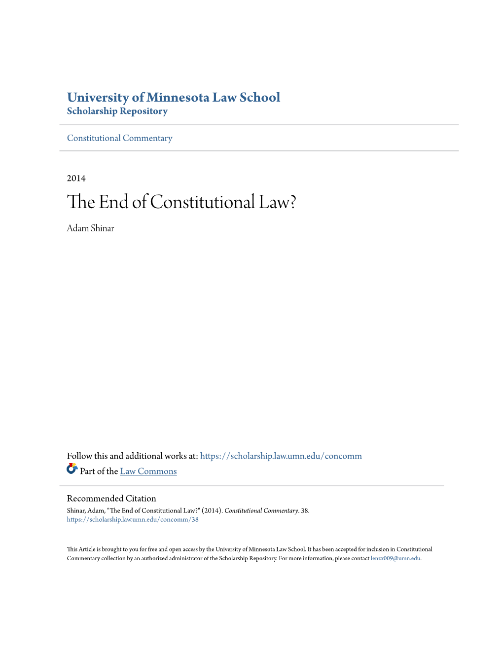 The End of Constitutional Law?