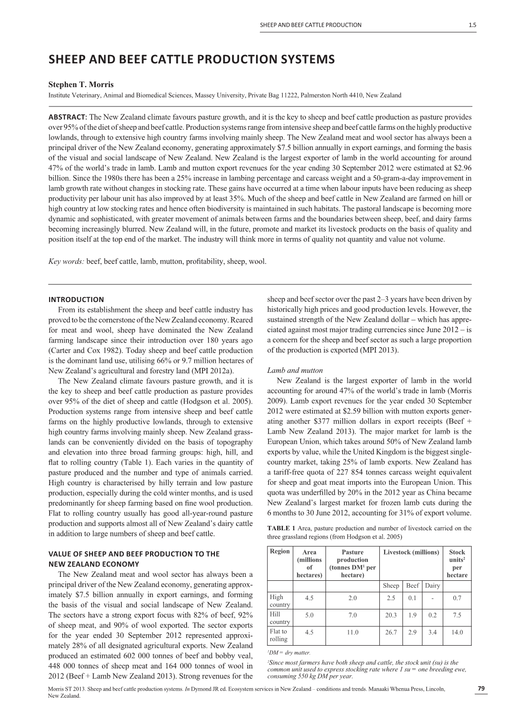 Sheep and Beef Cattle Production Systems