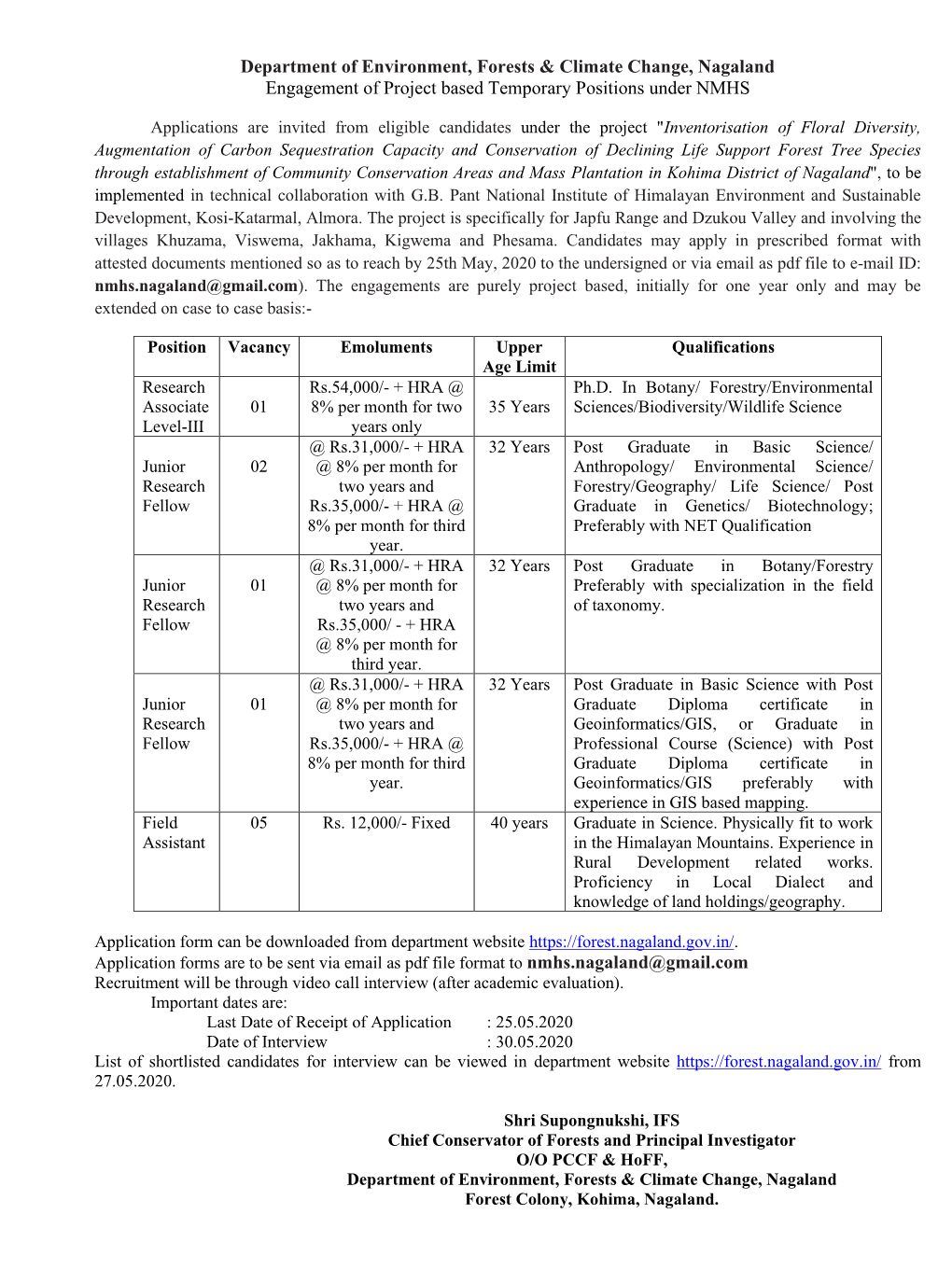 Department of Environment, Forests & Climate Change, Nagaland