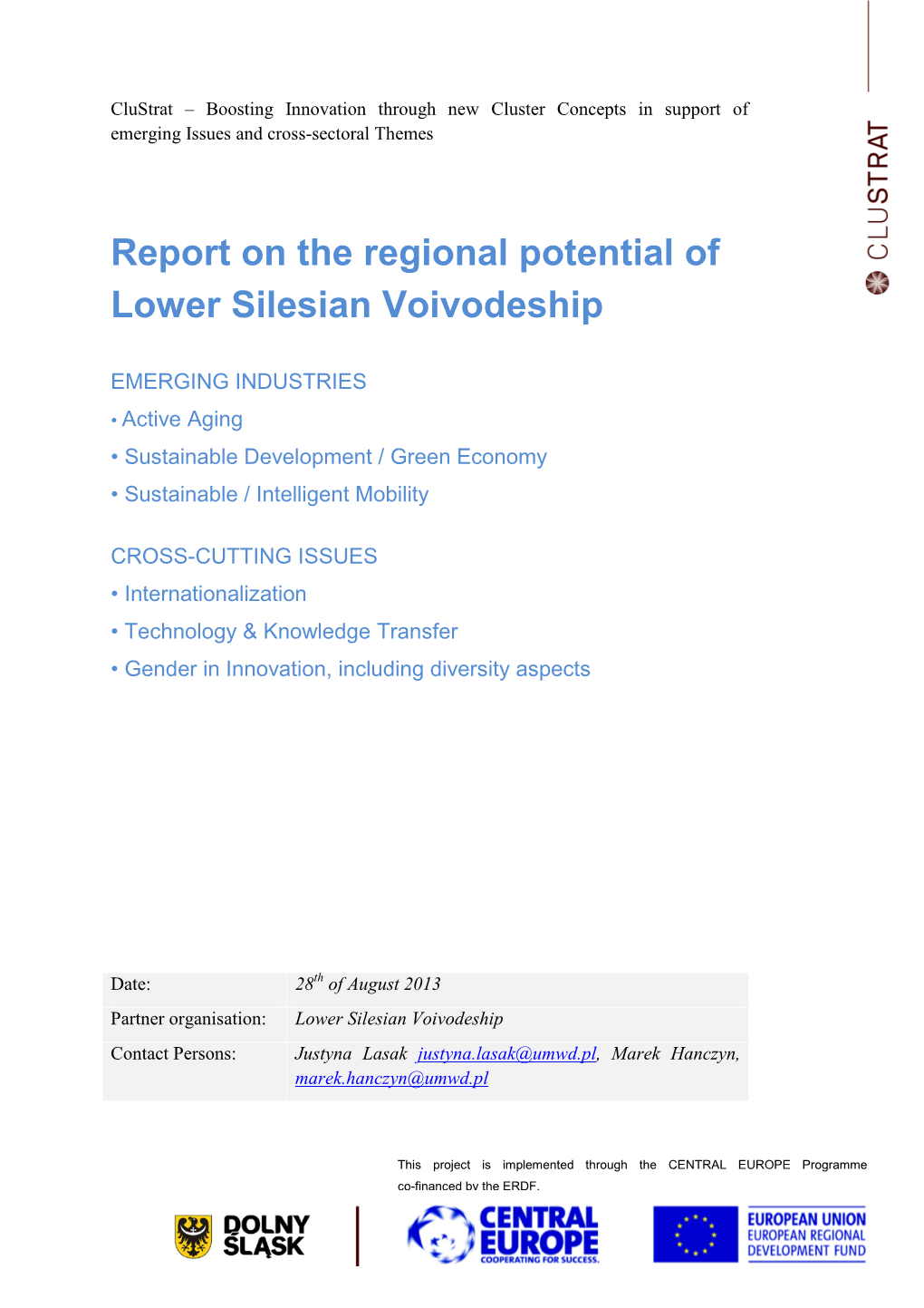 Report on the Regional Potential of Lower Silesian Voivodeship