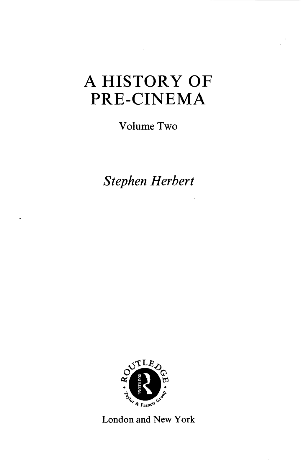 A History of Pre-Cinema