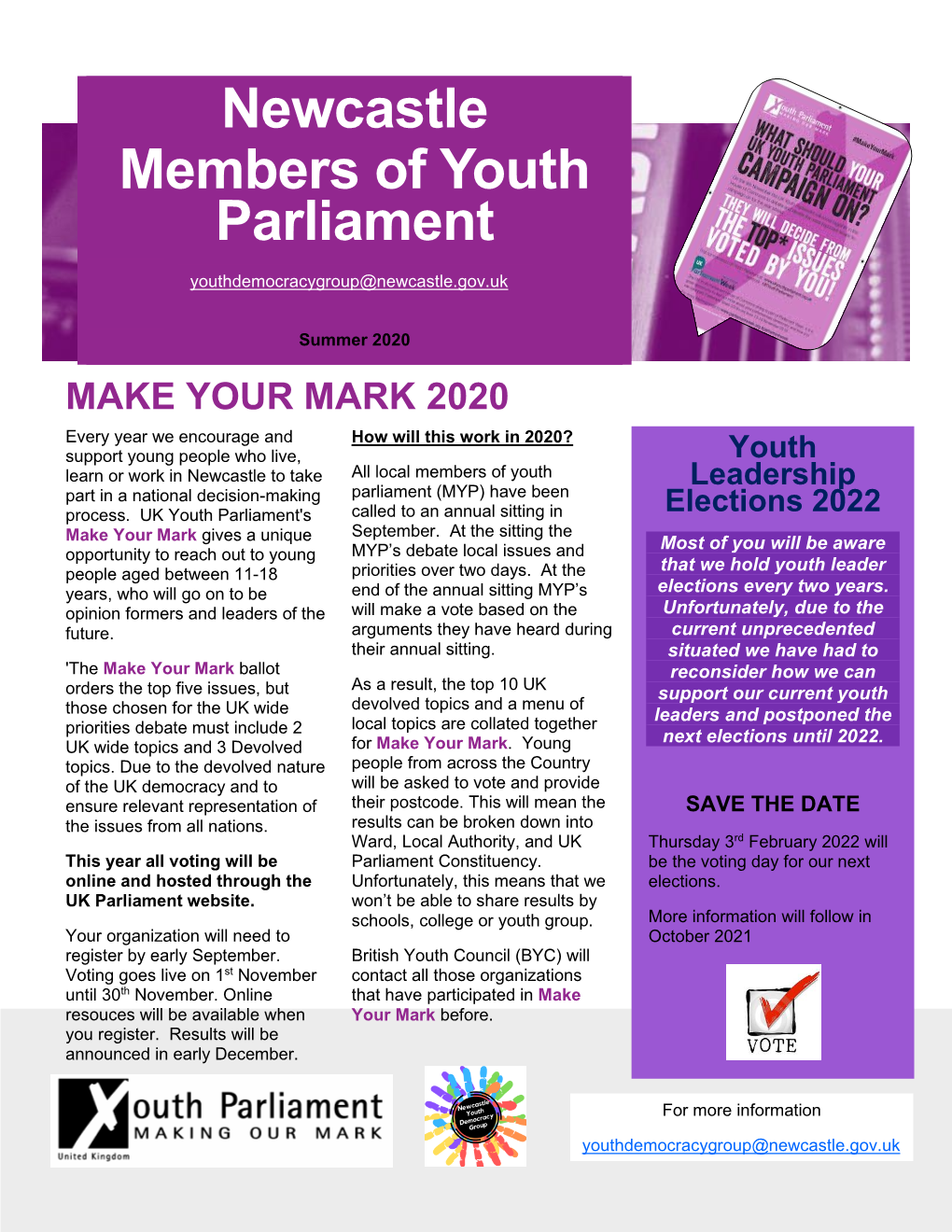 Newcastle Members of Youth Parliament