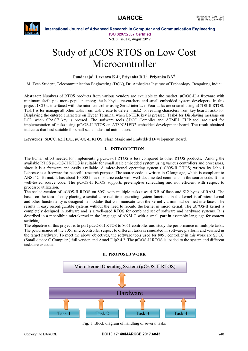 Study of Μcos RTOS on Low Cost Microcontroller