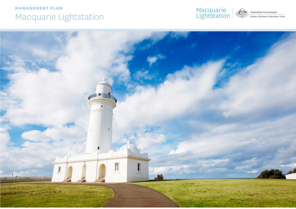 Management Plan – Macquarie Lightstation (Old South Head Road, Vaucluse)