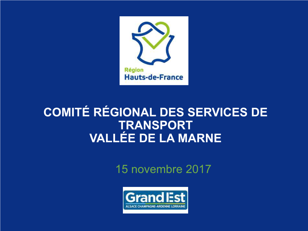 Comité Régional Des Services De Transport Vallée De La Marne