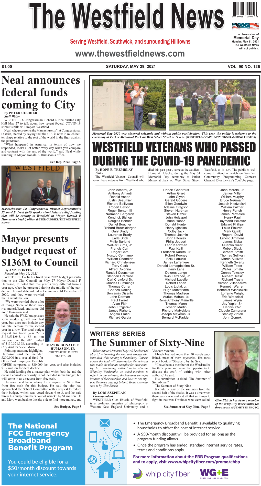 Westfield Veterans Who Passed During the Covid-19