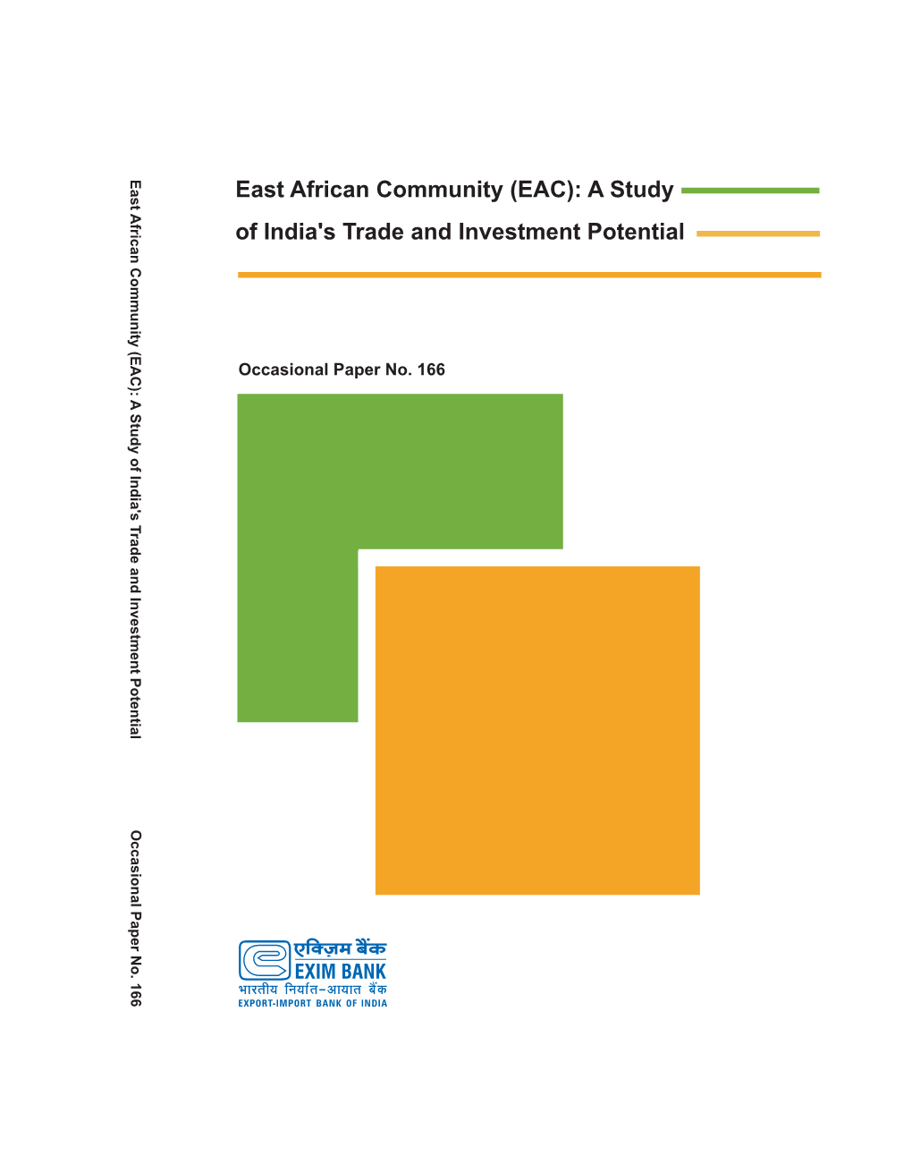 East African Community (Eac): a Study of India's Trade and Investment Potential