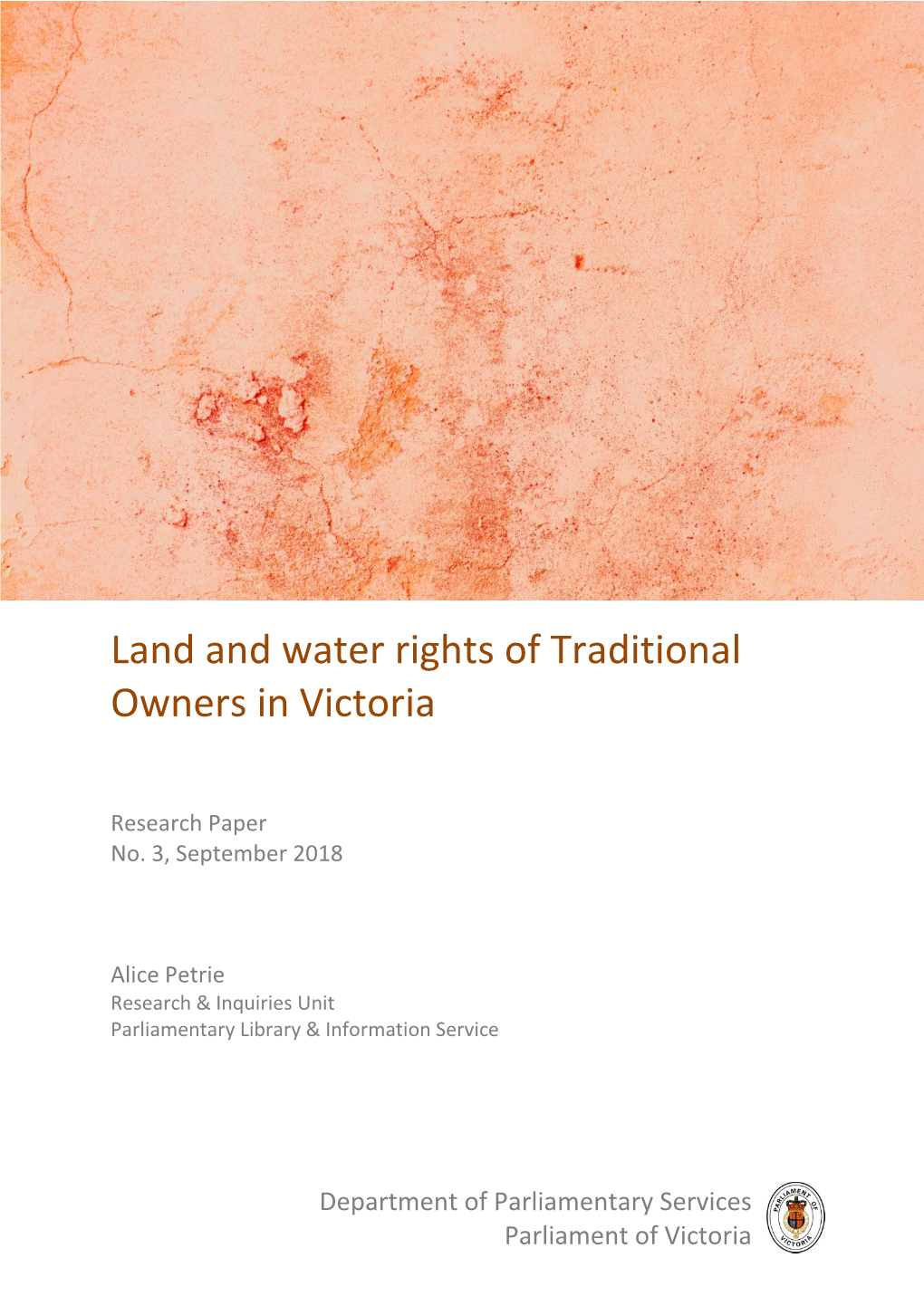 Land and Water Rights of Traditional Owners in Victoria
