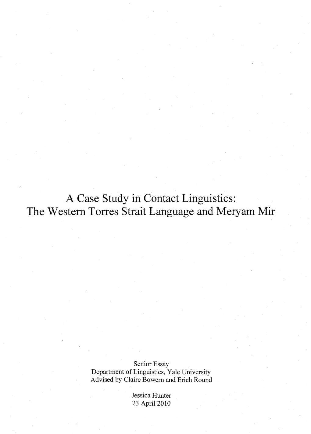 The Western Torres Strait Language and Meryam Mir