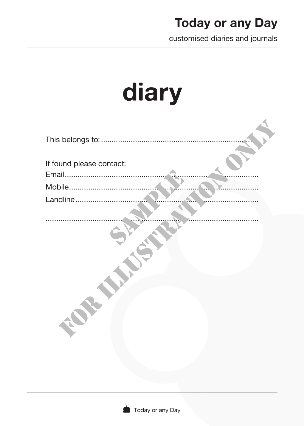 Diary Sample for Illustration Only