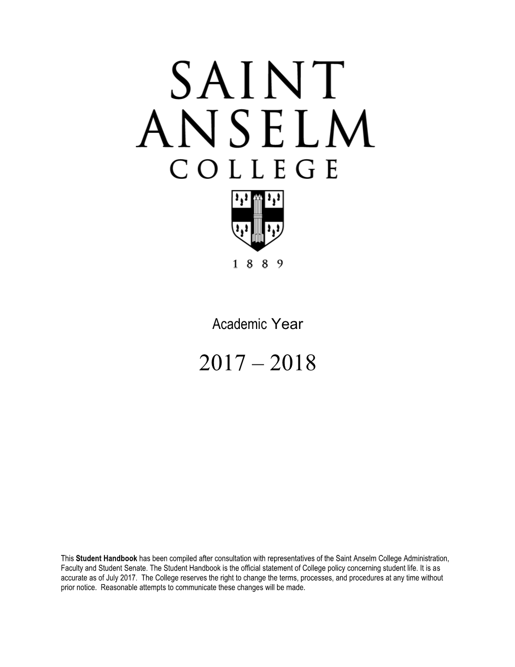 Academic Year 2017 – 2018