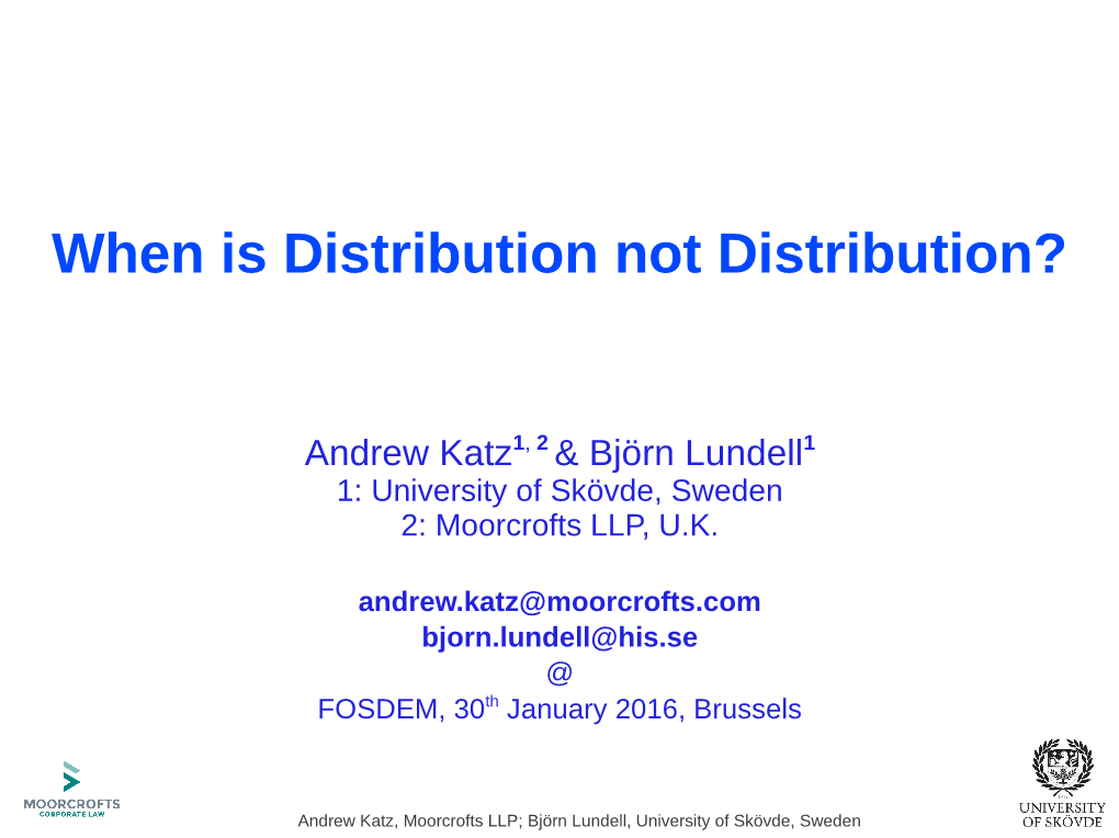 Distribution Not Distribution?