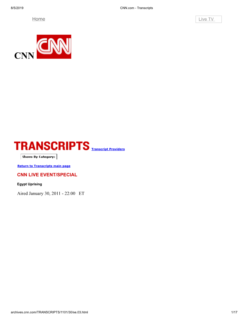 CNN.Com - Transcripts