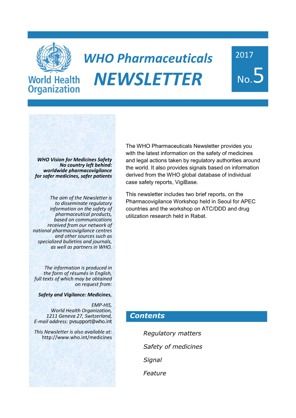 WHO Pharmaceuticals Newsletters