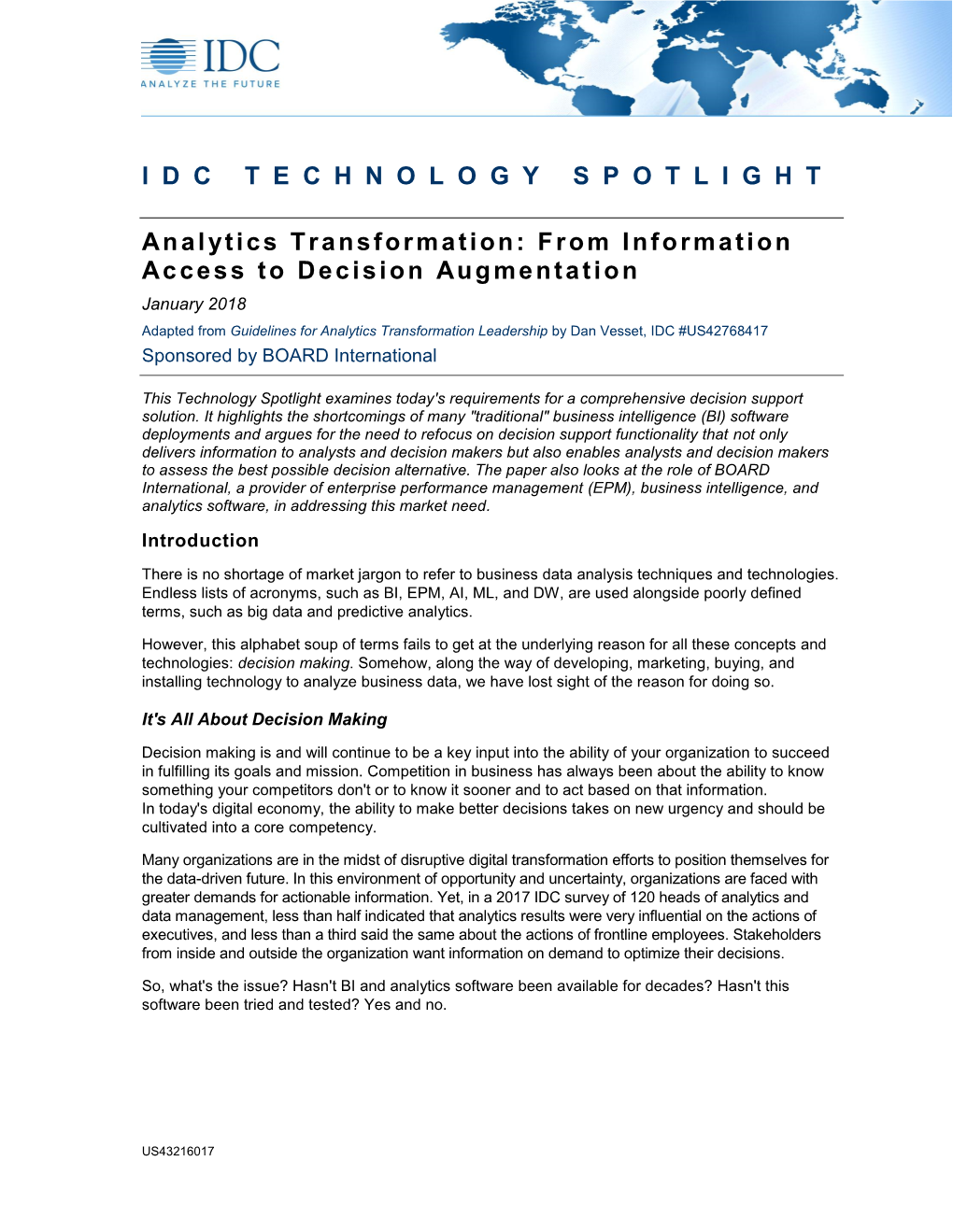 Idc Technology Spotlight