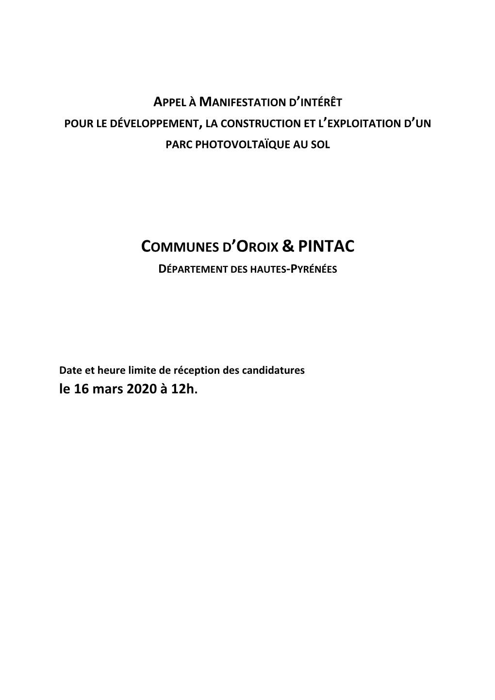 Communes D'oroix &Pintac