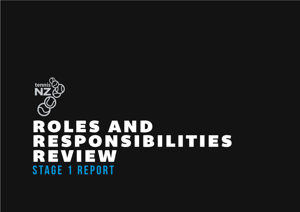 Roles and Responsibilities Review Stage 1 Report