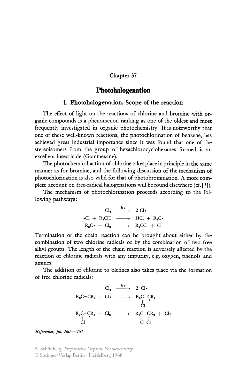 1. Photohalogenation. Scope of the Reaction