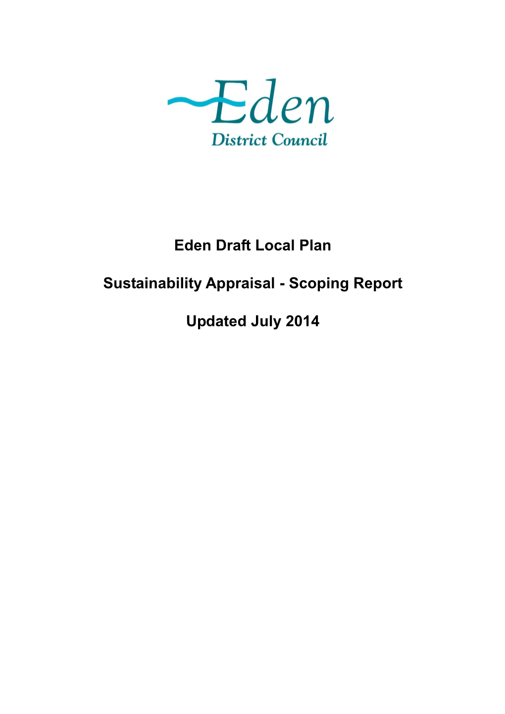 Eden Draft Local Plan Sustainability Appraisal