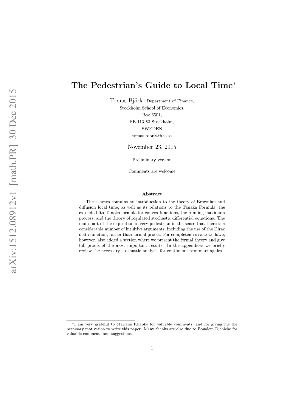 The Pedestrian's Guide to Local Time