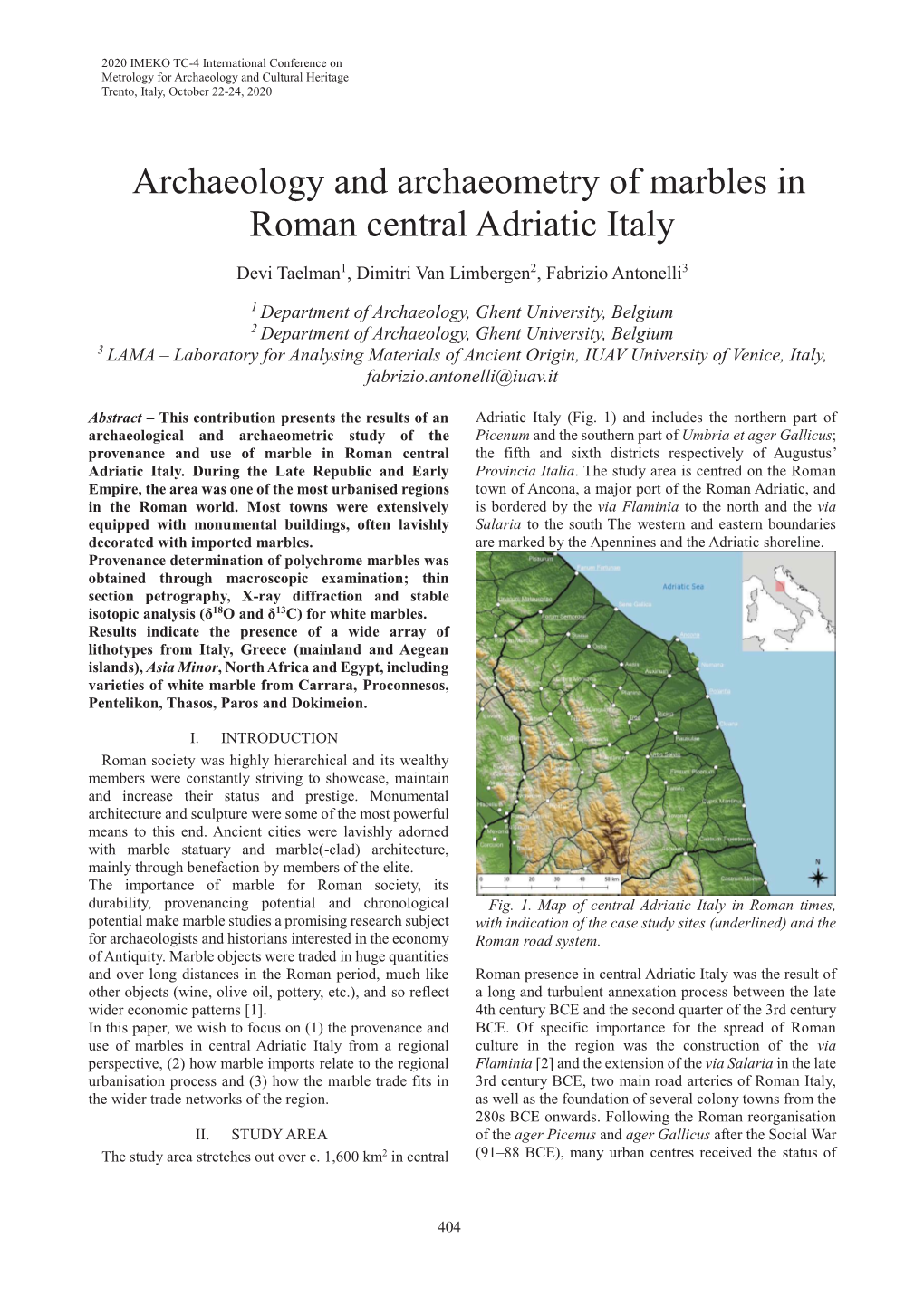 Archaeology and Archaeometry of Marbles in Roman Central Adriatic Italy