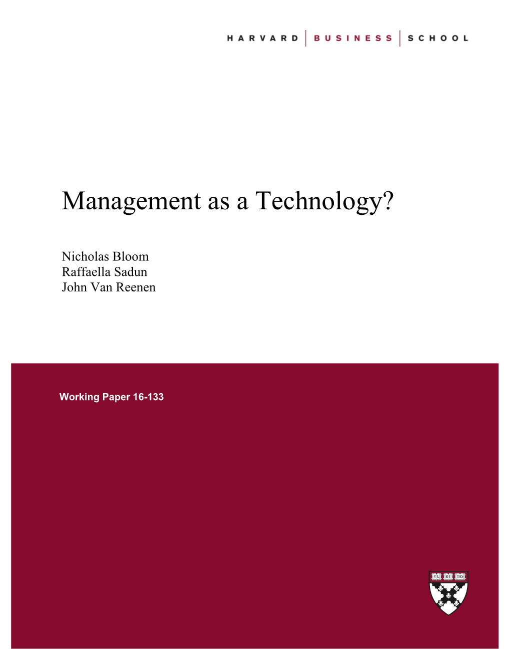 Management As a Technology?