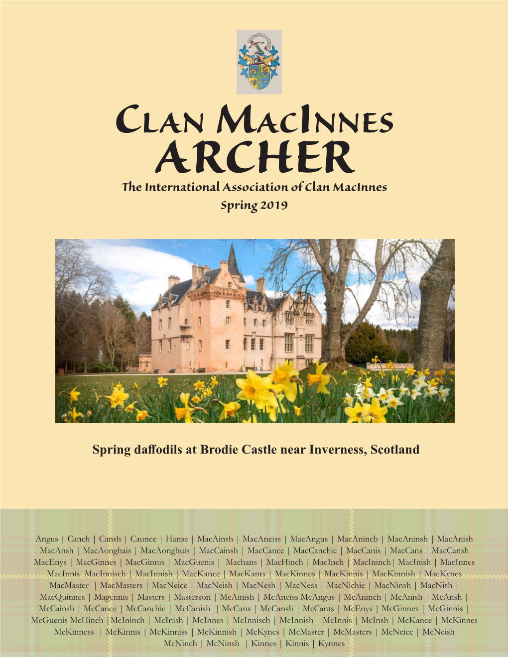 Clan Macinnes ARCHER the International Association of Clan Macinnes Spring 2019