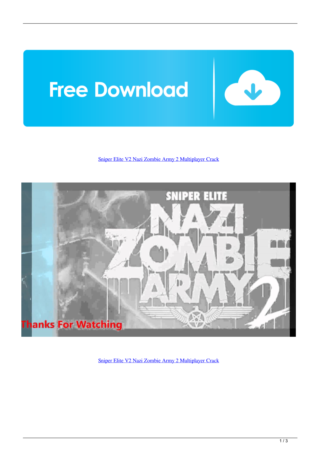 Sniper Elite V2 Nazi Zombie Army 2 Multiplayer Crack