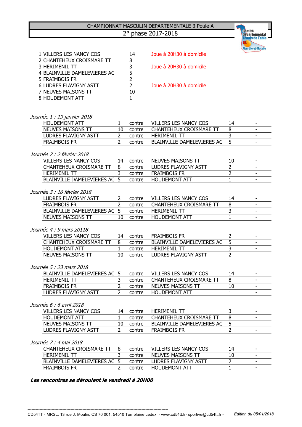 2° Phase 2017-2018