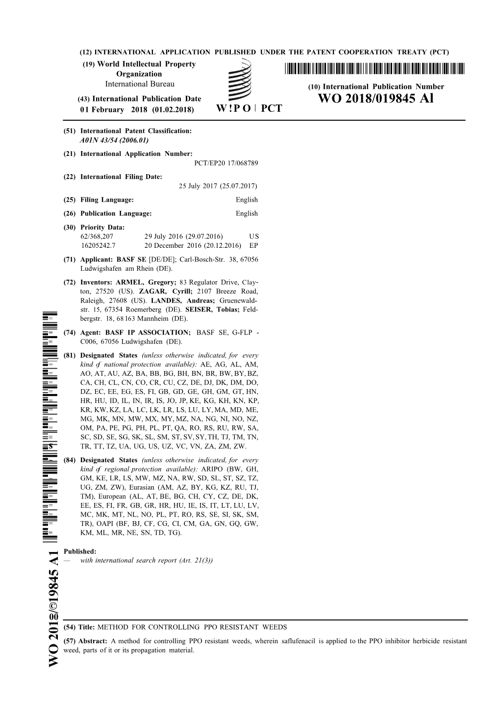 WO 2018/019845 Al 01 February 2018 (01.02.2018) W !P O PCT
