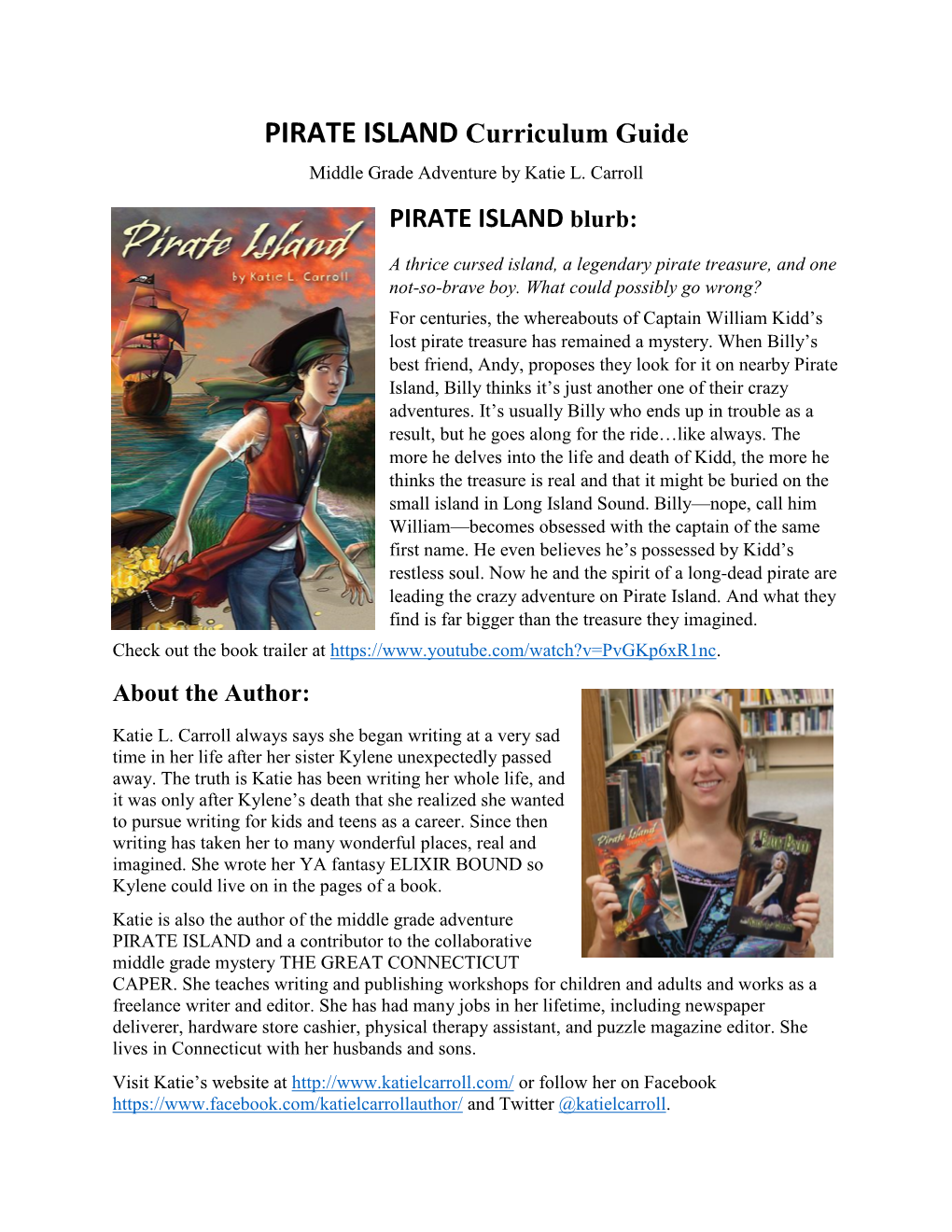 PIRATE ISLAND Curriculum Guide Middle Grade Adventure by Katie L