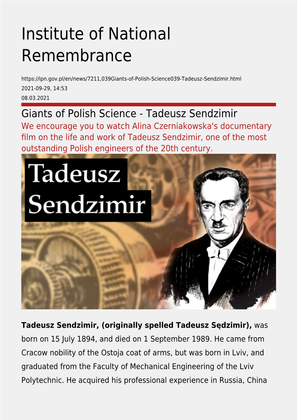 Tadeusz Sendzimir