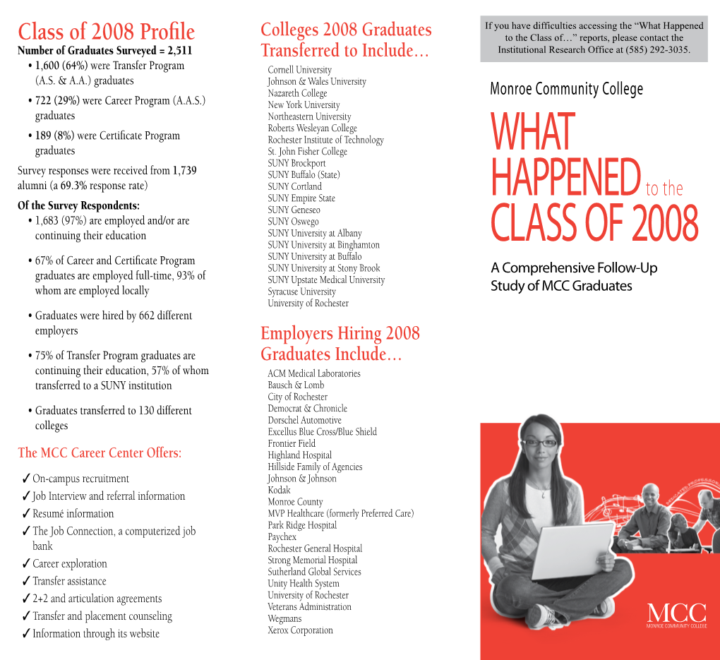 What Happened to the Class of 2008 Brochure