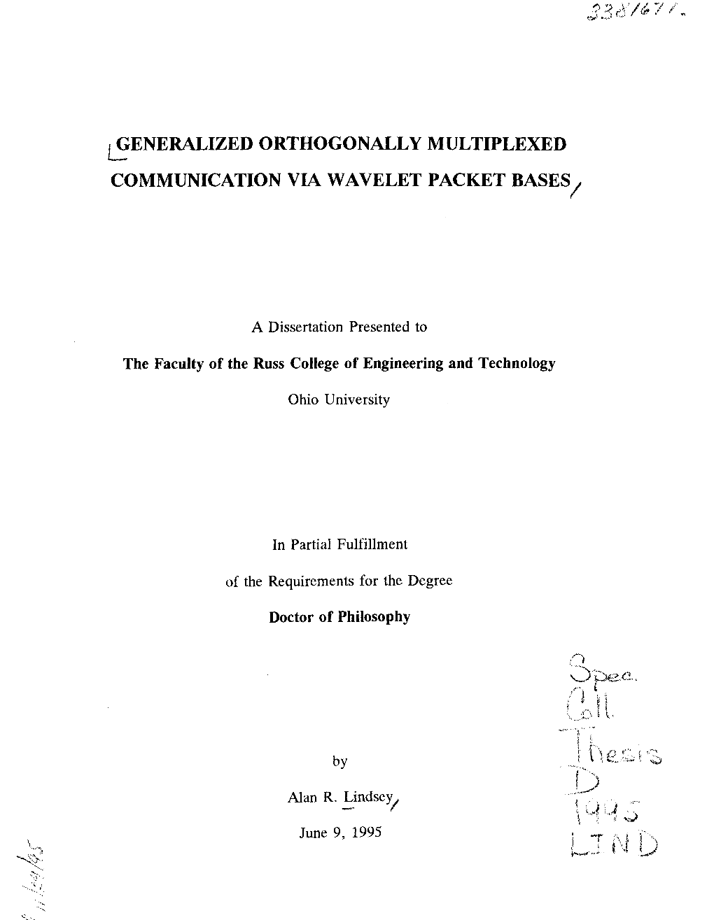 Generalized Orthogonally Multiplexed Communication Via Wavelet Packet Bases