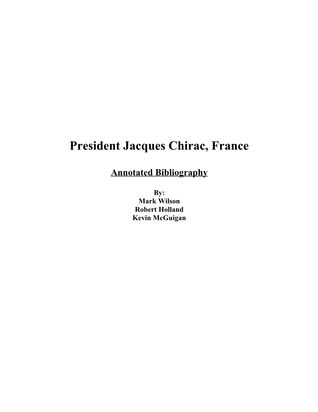 President Jacques Chirac, France