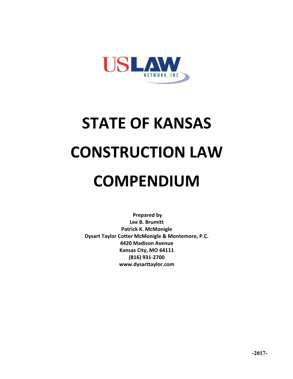 State of Kansas Construction Law Compendium
