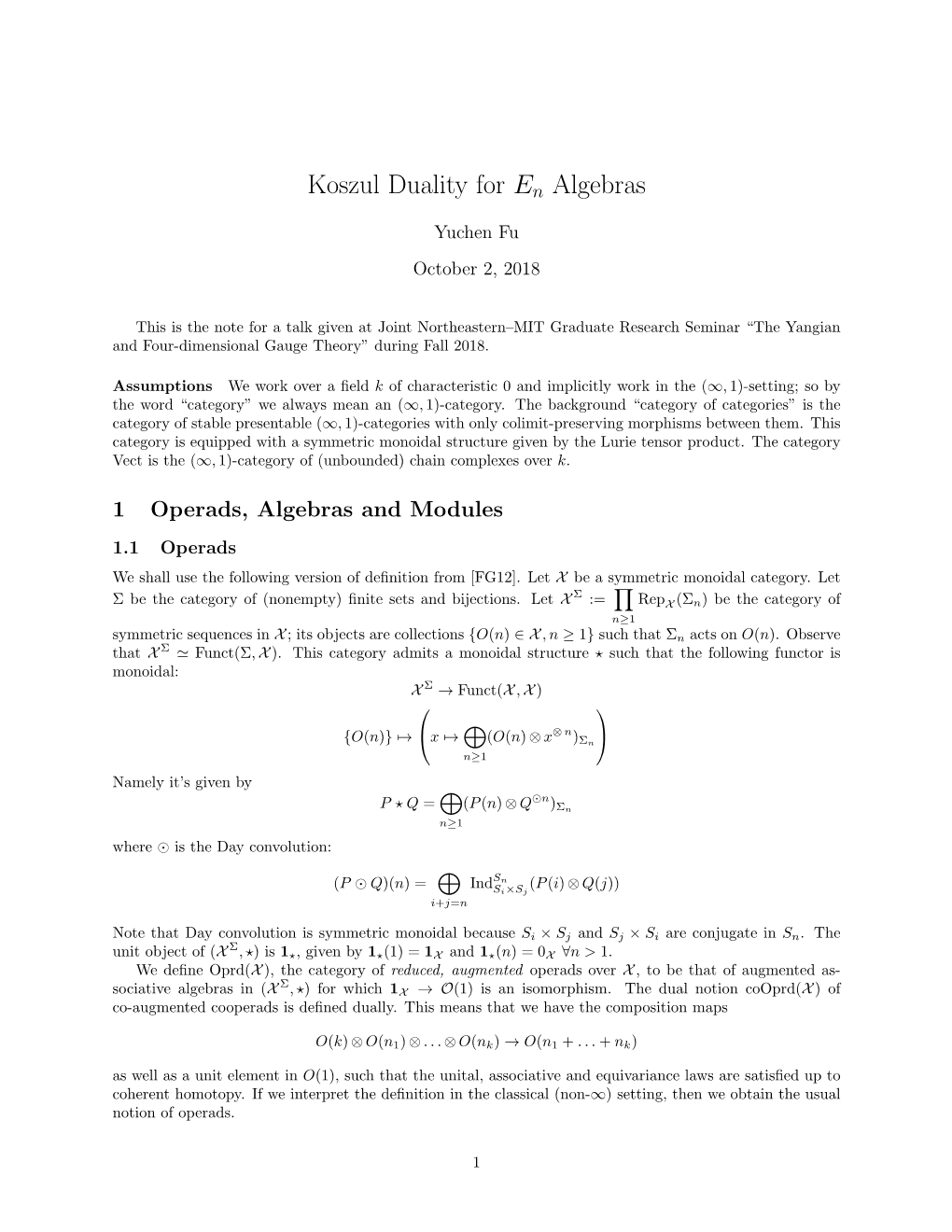 Koszul Duality for En Algebras