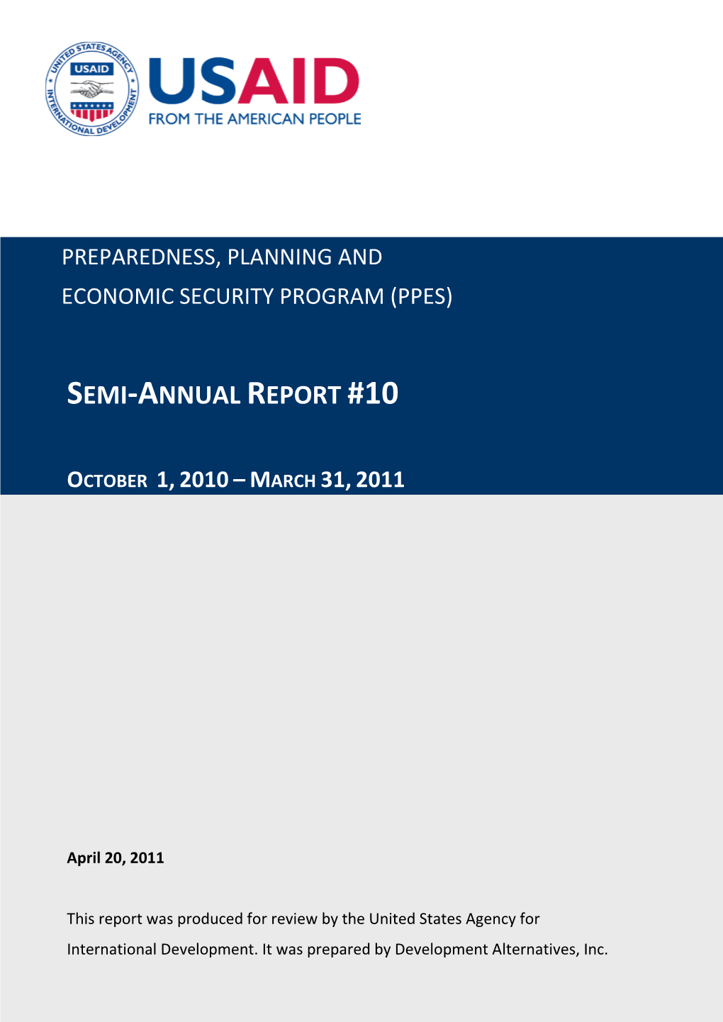 Preparedness, Planning and Economic Security Program (Ppes)