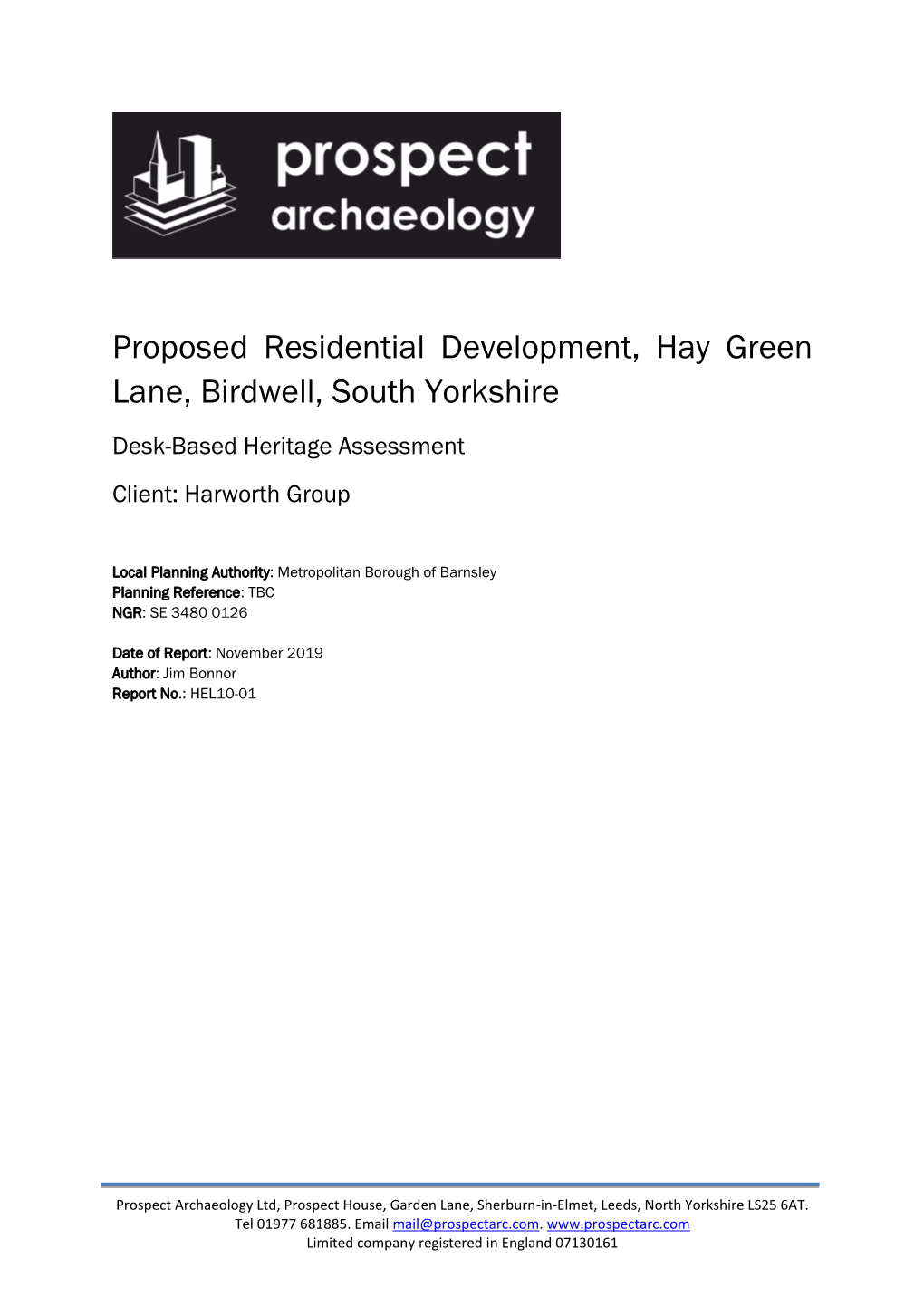 Proposed Residential Development, Hay Green Lane, Birdwell, South Yorkshire