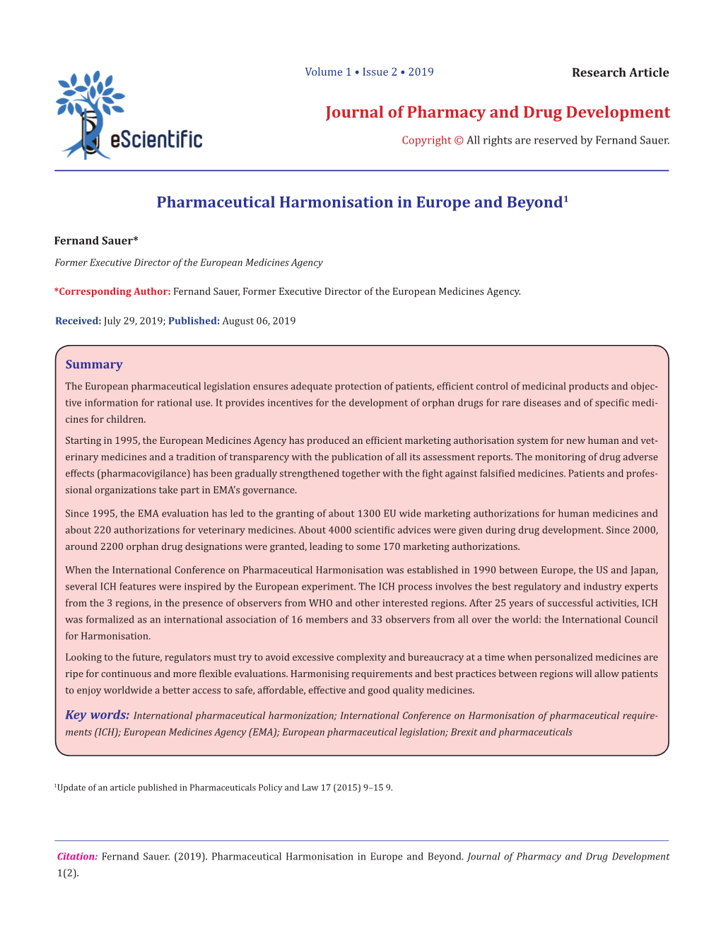 Journal of Pharmacy and Drug Development