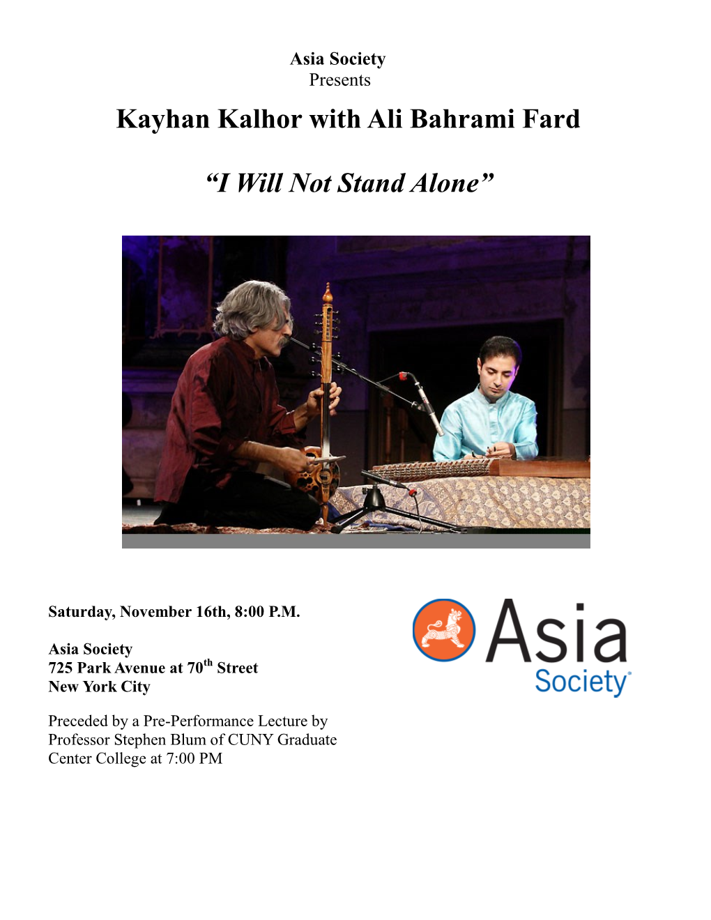 Kayhan Kalhor with Ali Bahrami Fard