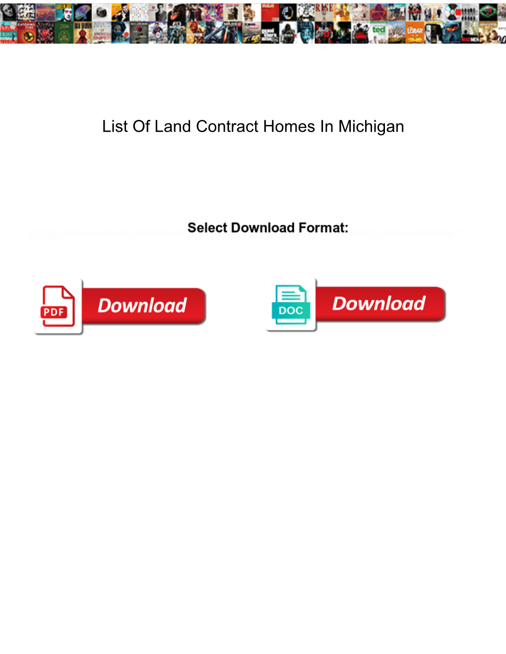 List of Land Contract Homes in Michigan