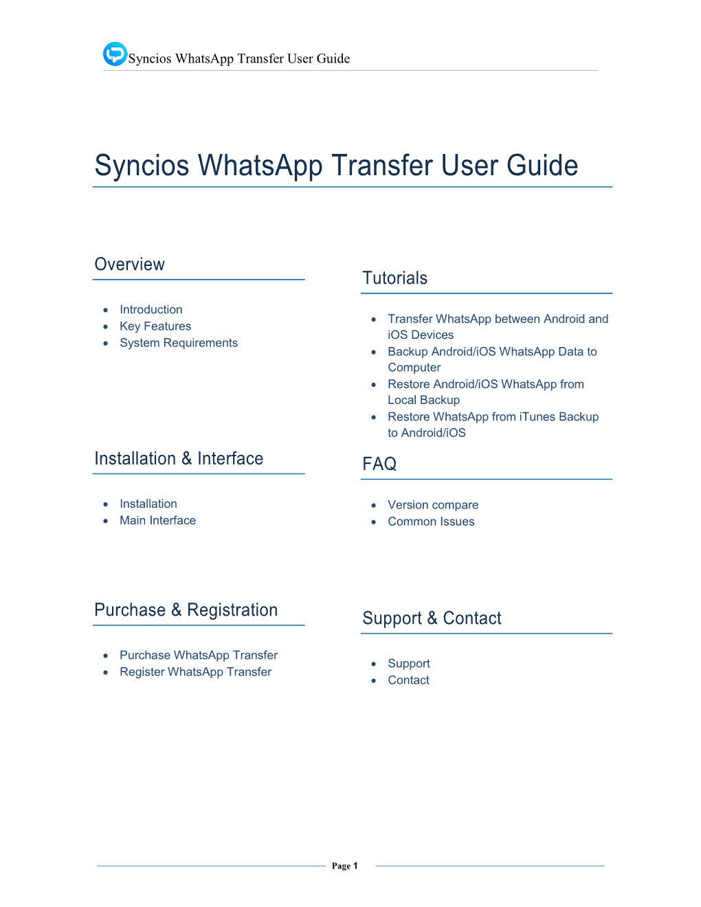 Syncios Whatsapp Transfer PDF Manual