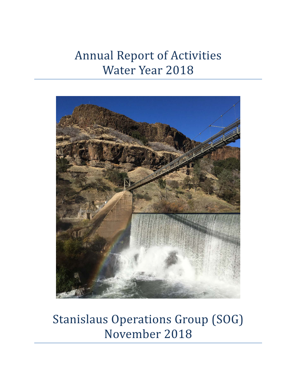 Annual Report of Activities Water Year 2018