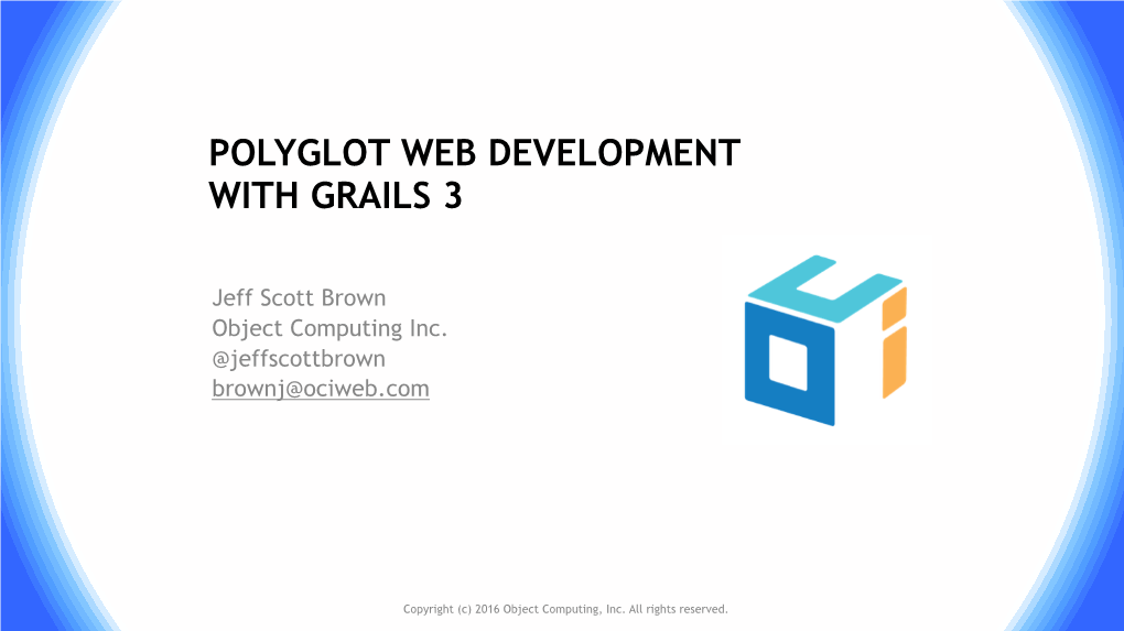 Polyglot Web Development with Grails 3