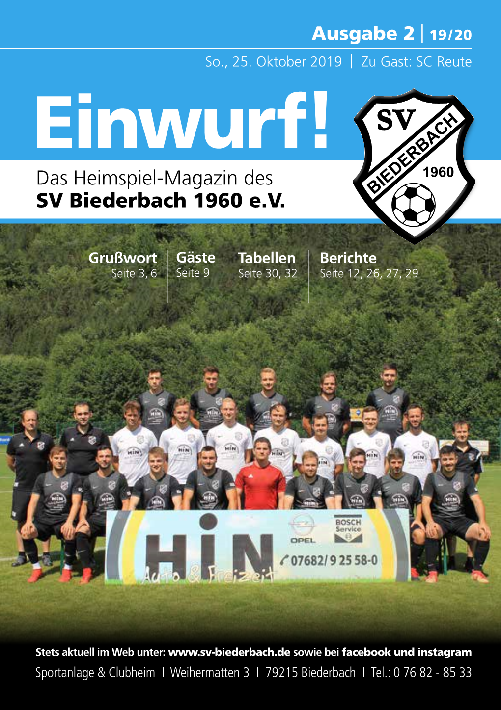 Einwurf! Das Heimspiel-Magazin Des SV Biederbach 1960 E.V