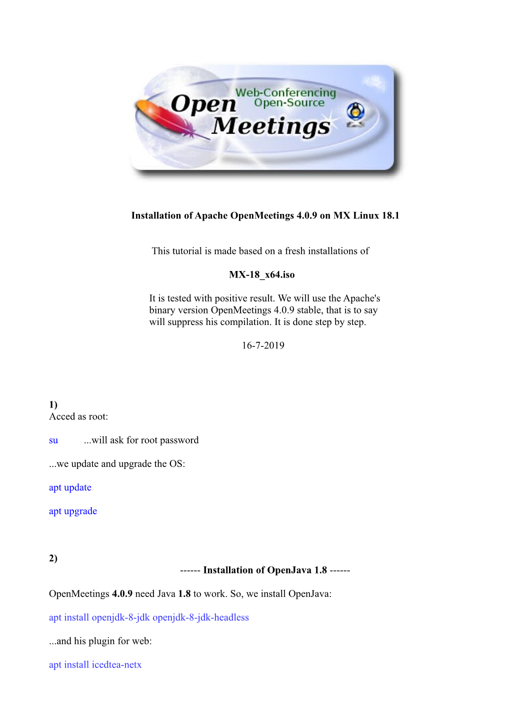 Installation Openmeetings 4.0.9 on MX Linux 18.1.Pdf